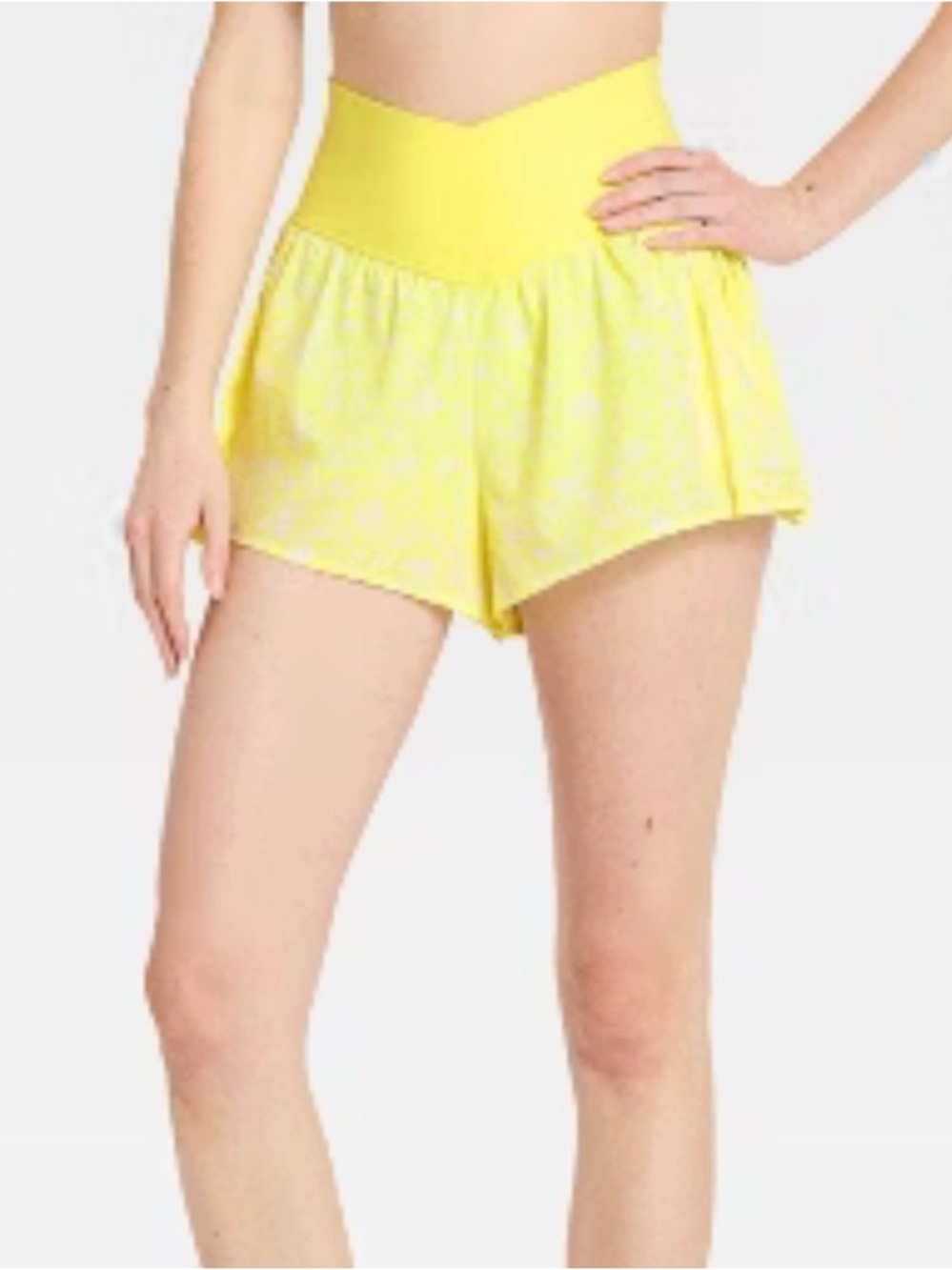 JoyLab Yellow High-Waist Athletic Shorts p